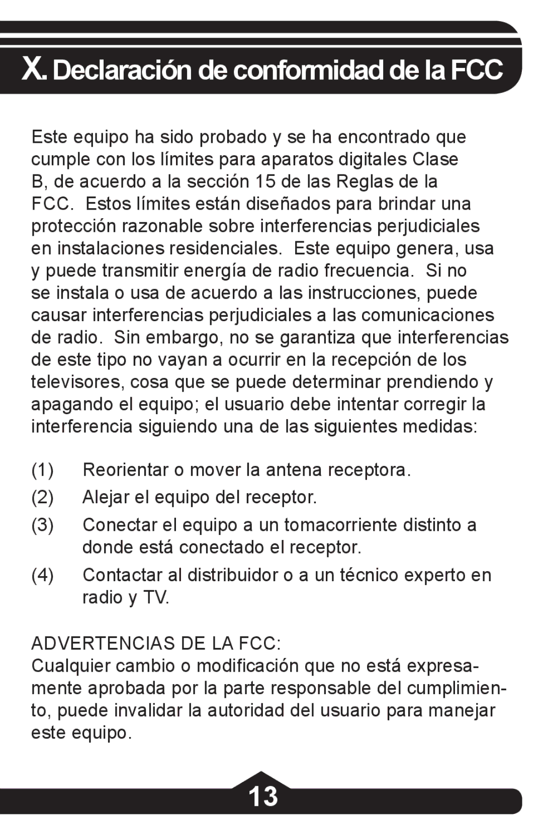 Jasco HO97864 instruction manual Declaración de conformidad de la FCC 