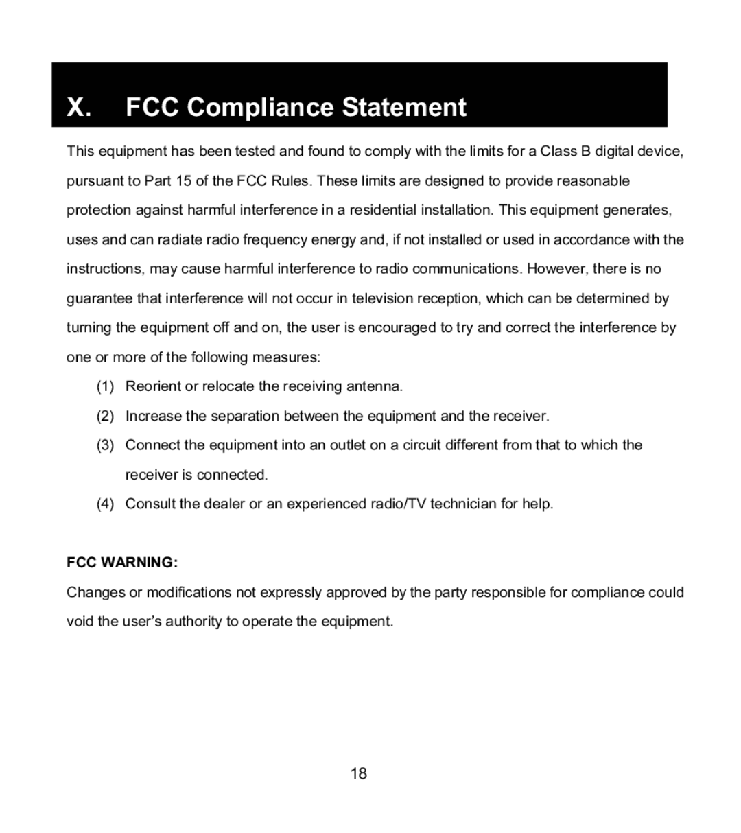 Jasco HO97916 manual FCC Compliance Statement, FCC Warning 