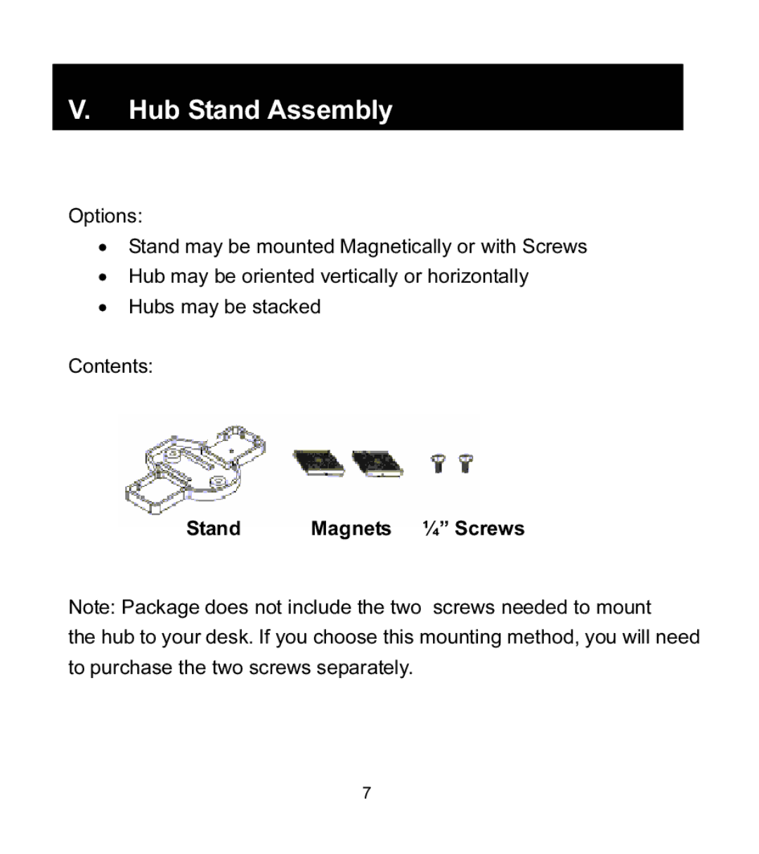 Jasco HO97916 manual Hub Stand Assembly 