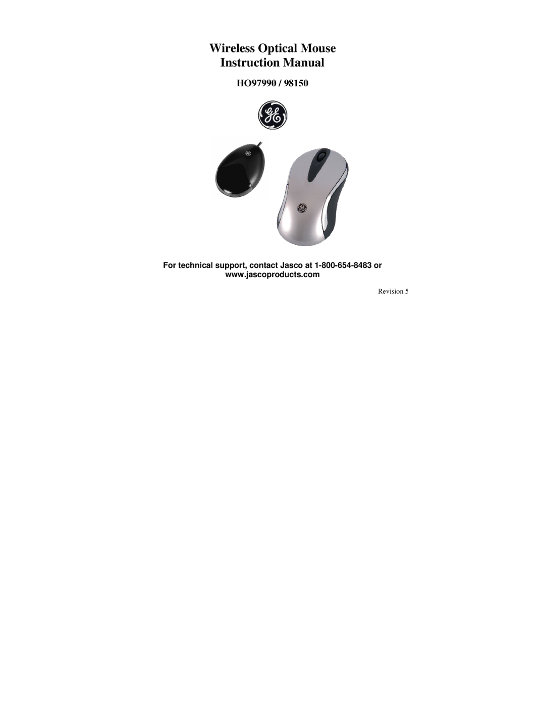 Jasco HO98150, HO97990 instruction manual Wireless Optical Mouse 