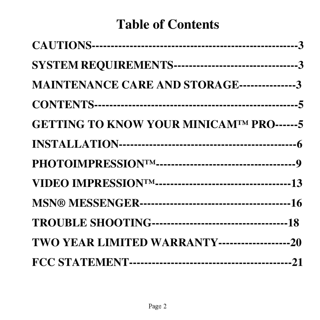 Jasco HO98756 user manual Table of Contents 