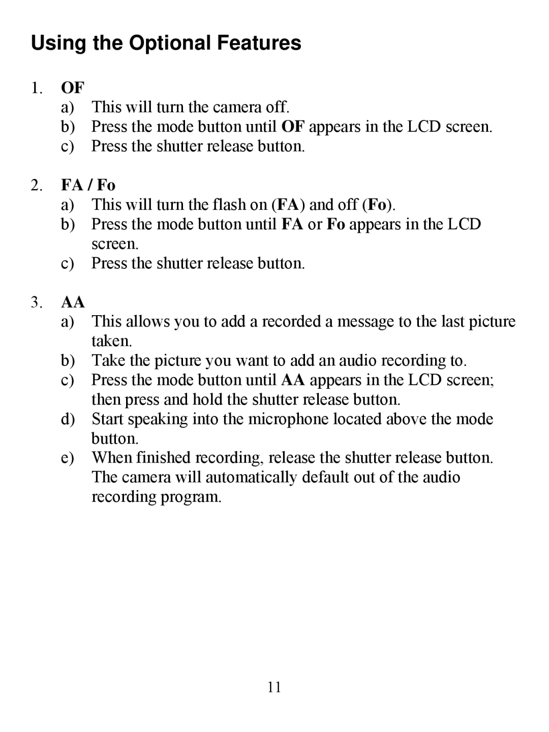 Jasco HQ98073 user manual Using the Optional Features 