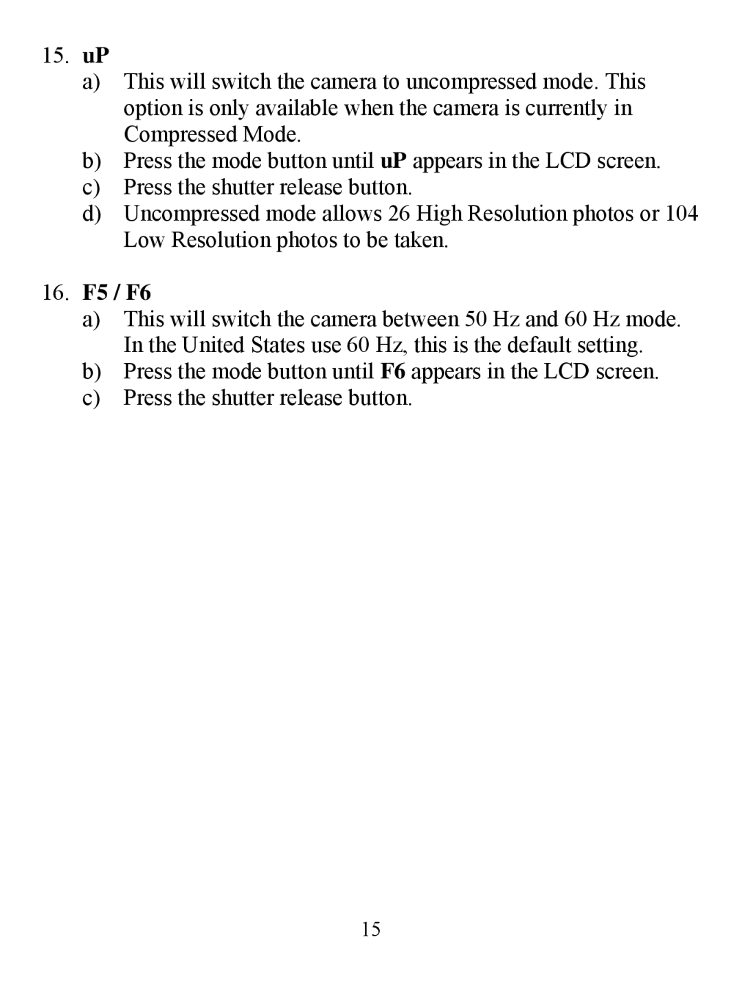 Jasco HQ98073 user manual 15. uP 