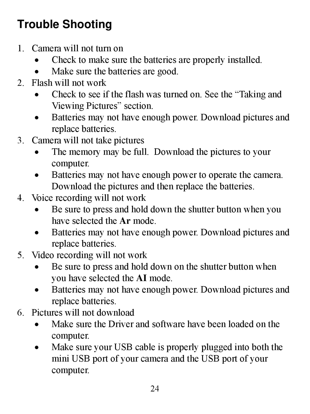 Jasco HQ98073 user manual Trouble Shooting 