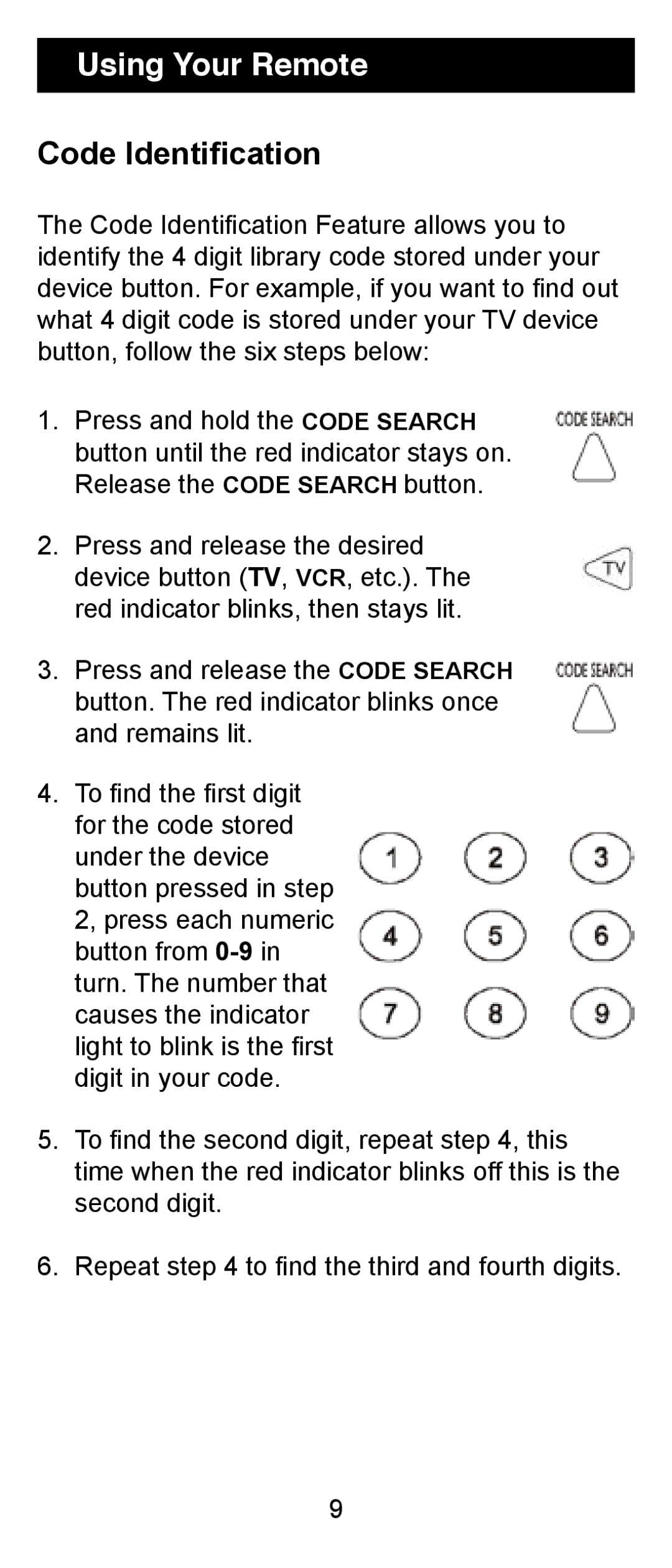 Jasco RM24906 instruction manual Using Your Remote, Code Identification 