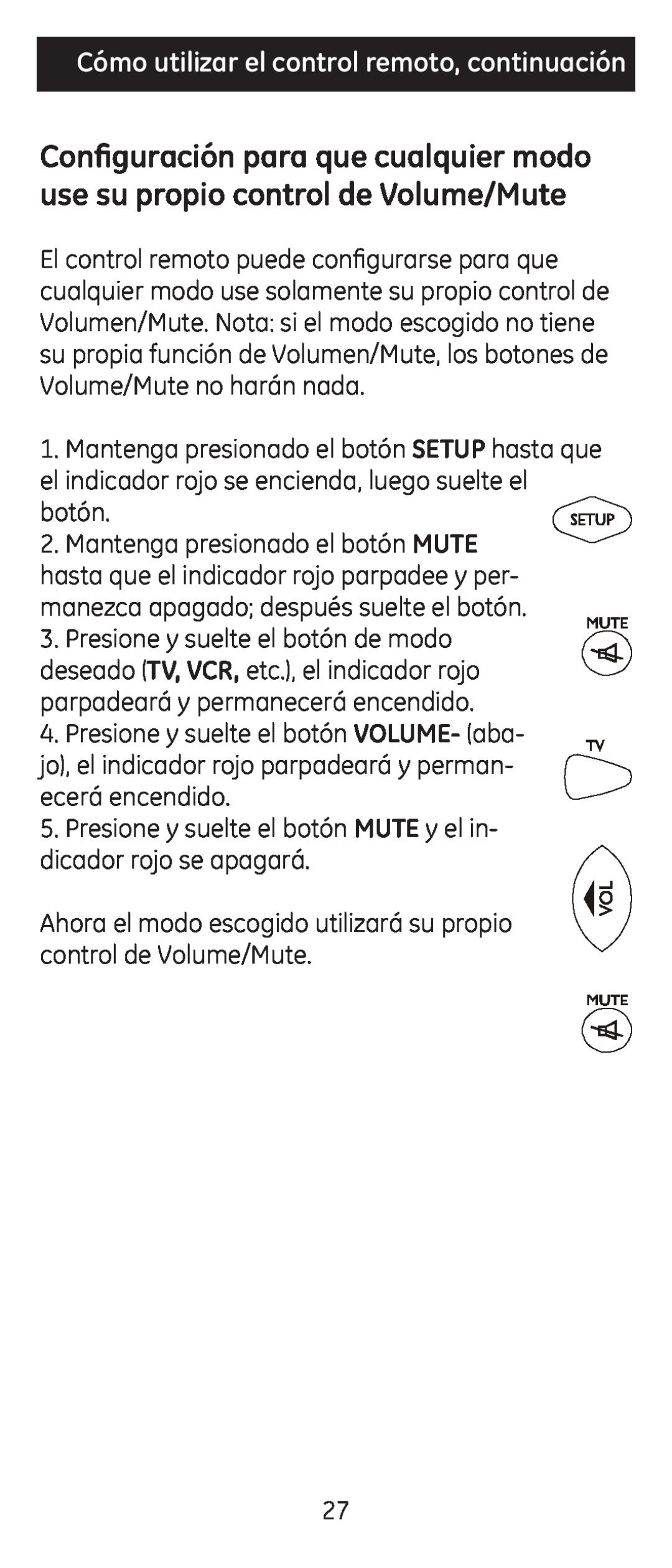 Jasco RM84914, RM24914 instruction manual Cómo utilizar el control remoto, continuación, botón 