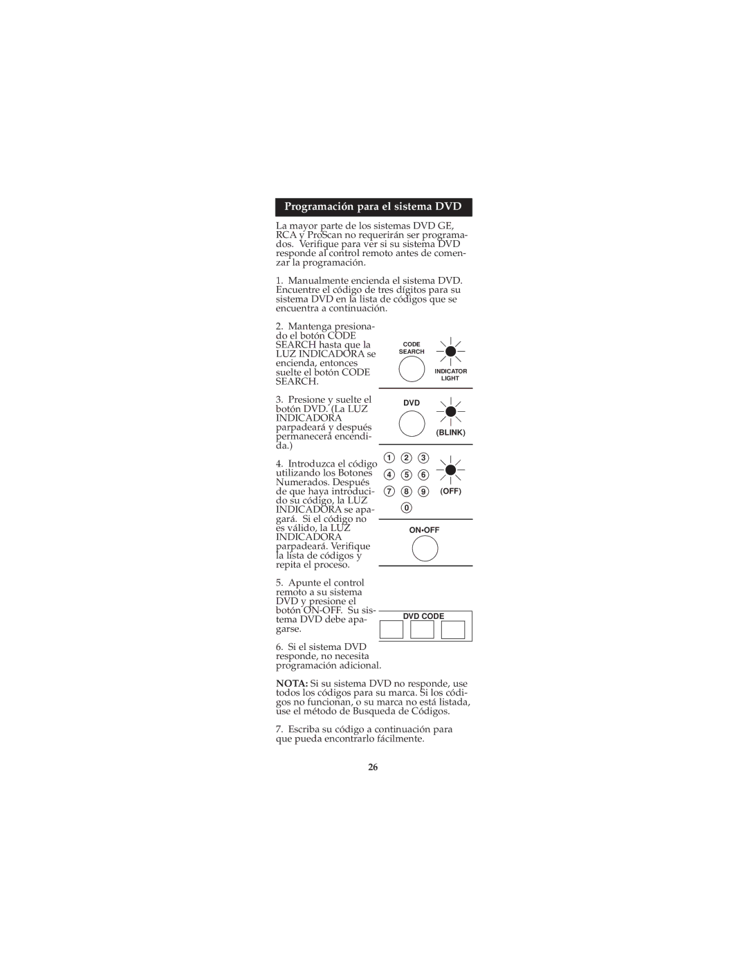 Jasco RM94927, RM24927 instruction manual Programación para el sistema DVD 