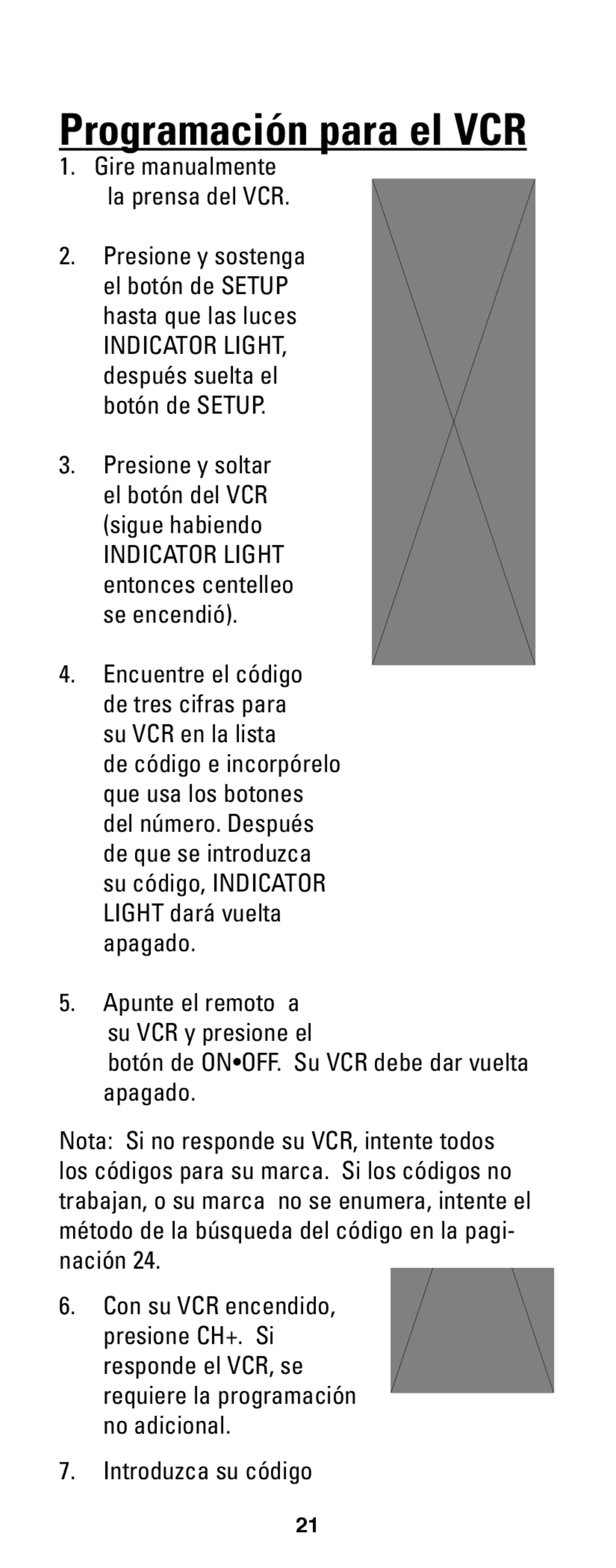 Jasco RM24933 instruction manual Programación para el VCR 