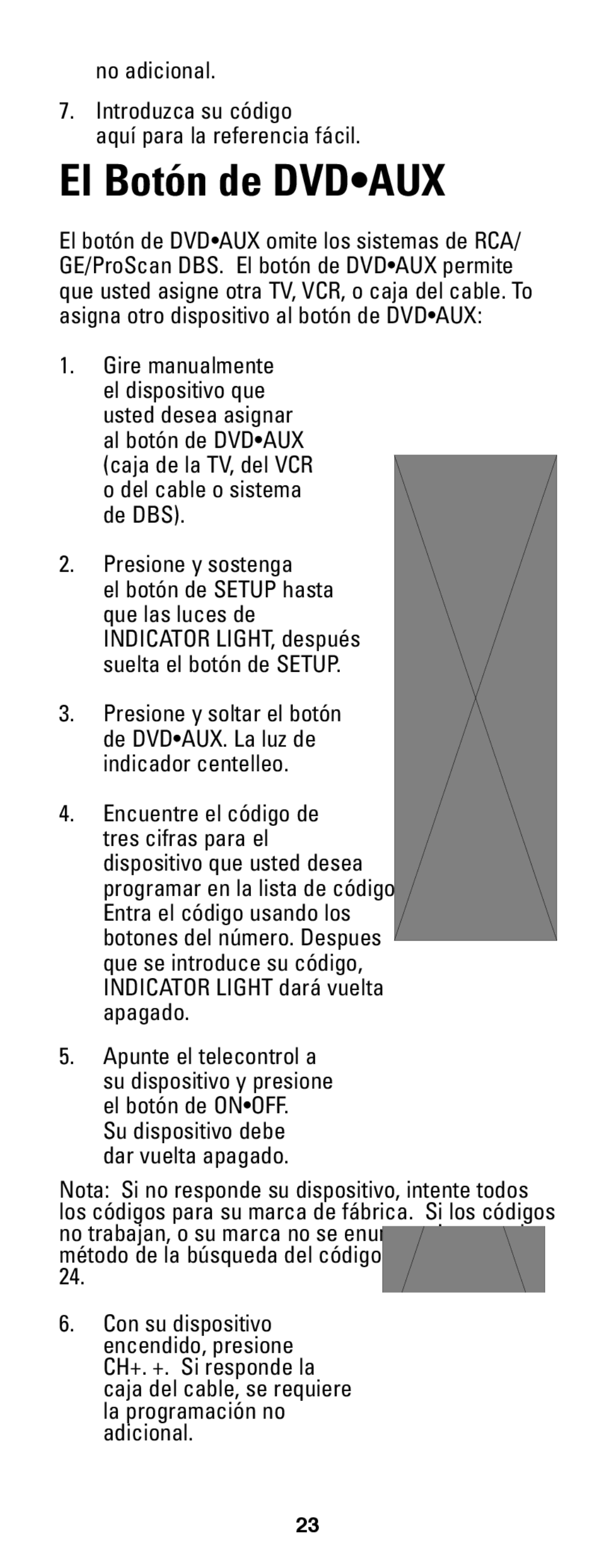 Jasco RM24933 instruction manual El Botón de Dvdaux, Presione y sostenga 