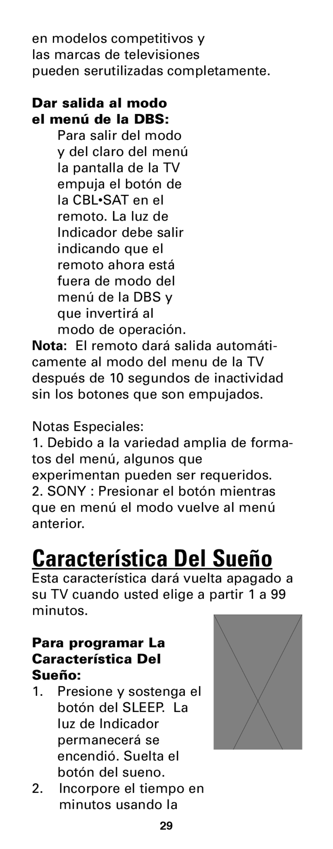 Jasco RM24933 instruction manual Dar salida al modo el menú de la DBS, Para programar La Característica Del Sueño 