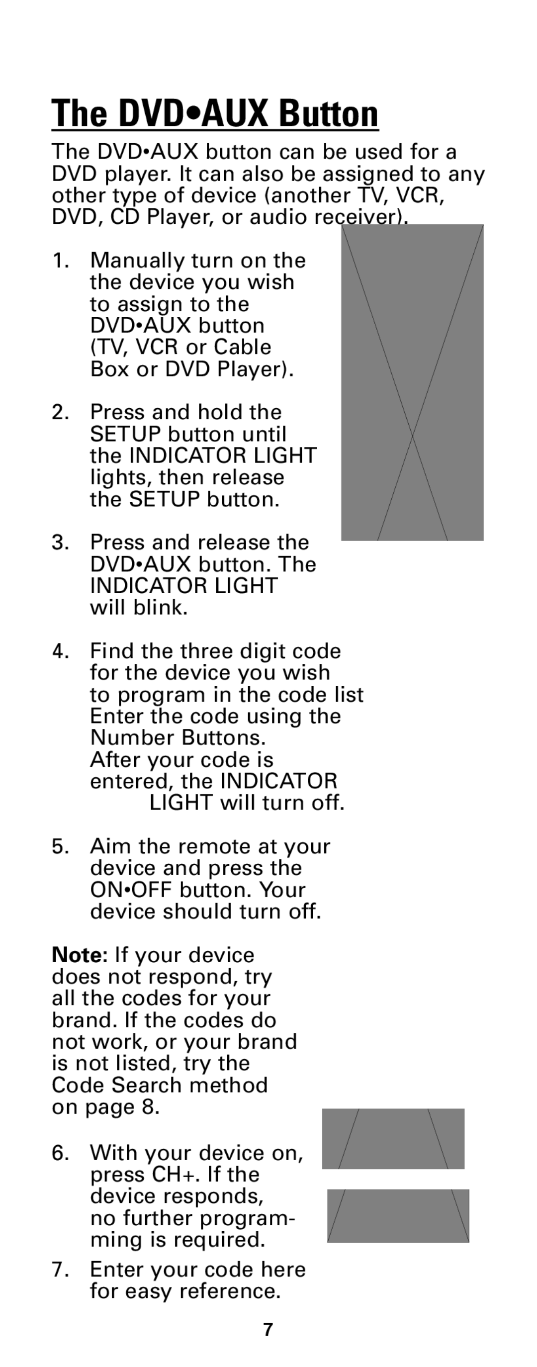 Jasco RM24933 instruction manual Dvdaux Button 