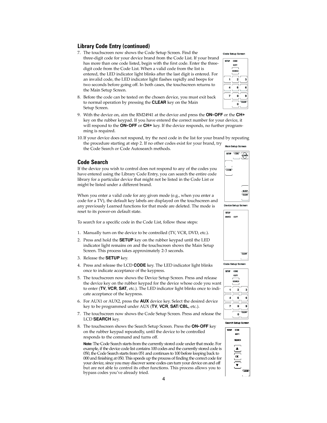 Jasco RM24941 instruction manual Code Search 