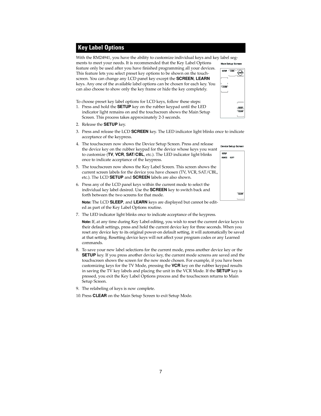 Jasco RM24941 instruction manual Key Label Options 