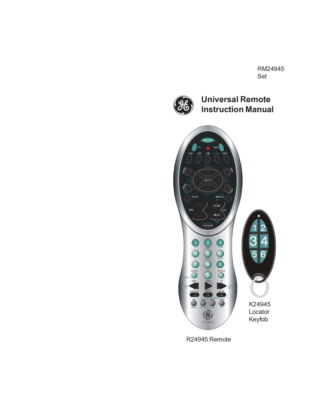 Jasco RM24945 instruction manual Universal Remote 