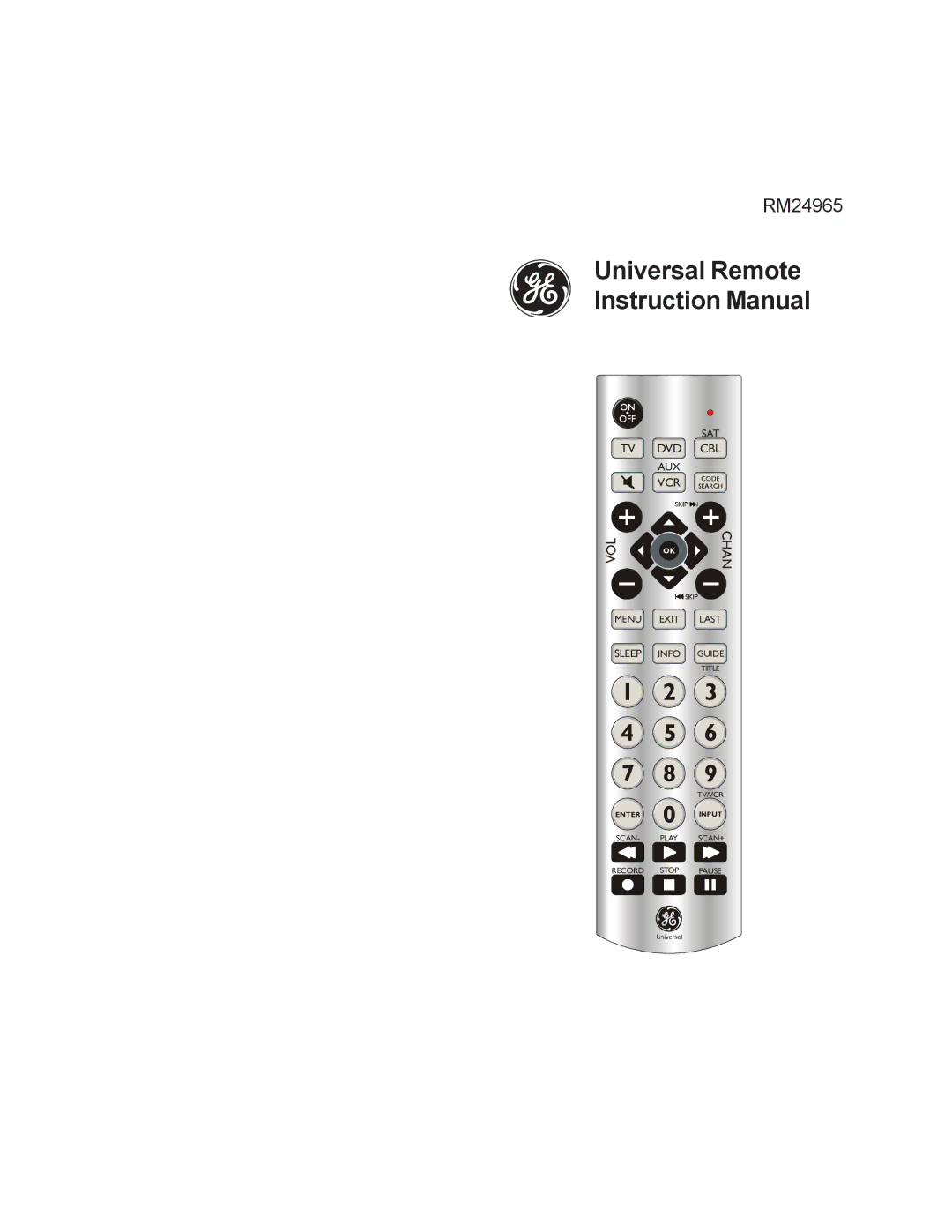 Jasco RM24965 instruction manual 