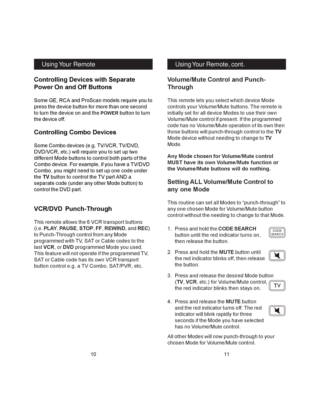 Jasco RM24965 instruction manual Using Your Remote 