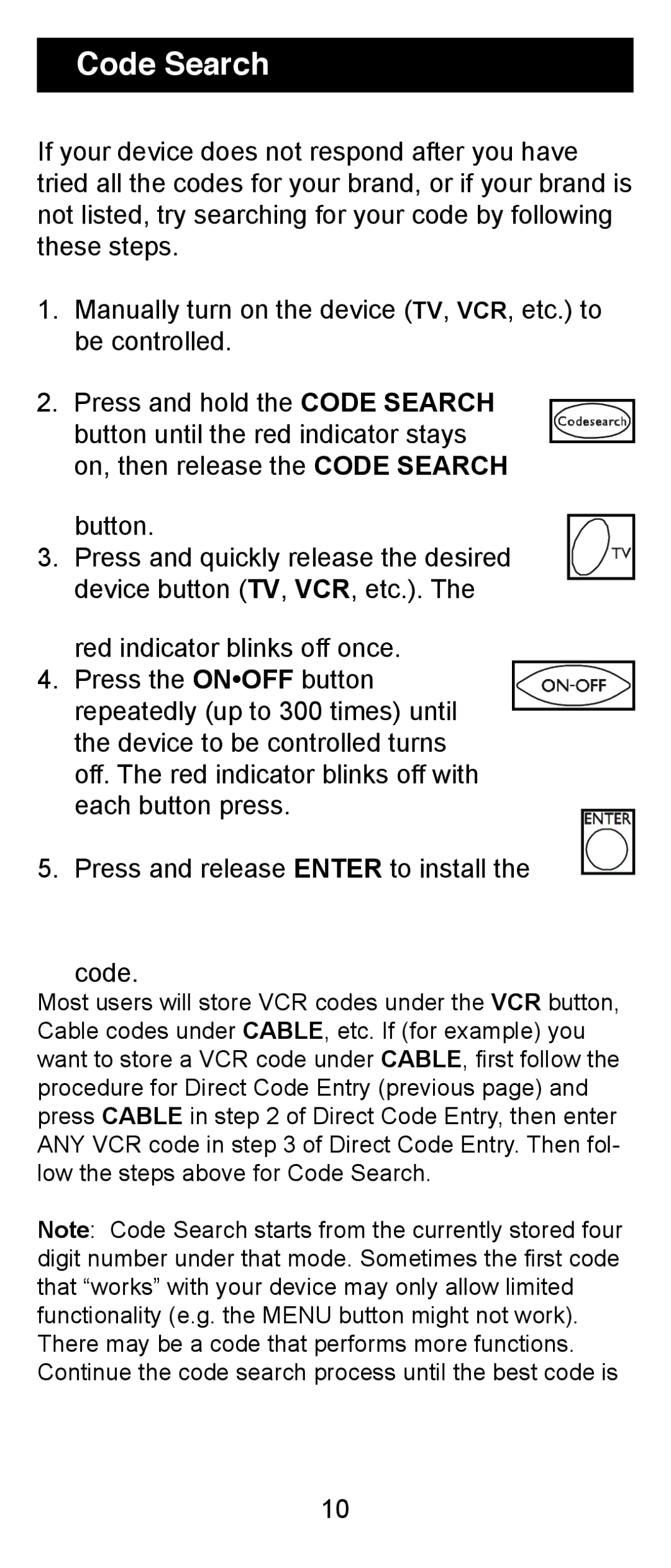 Jasco RM24970 instruction manual Code Search 