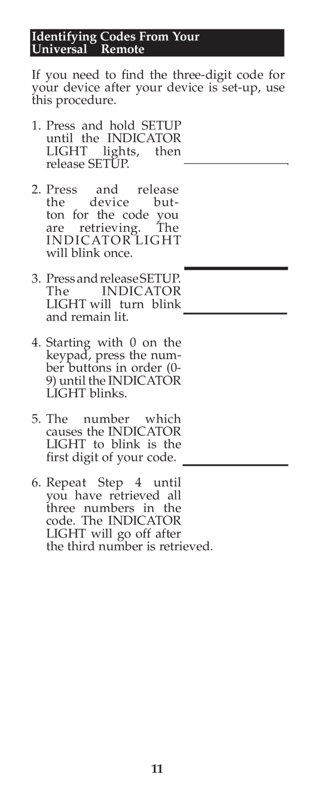 Jasco RM24973 instruction manual Identifying Codes From Your Universal Remote 