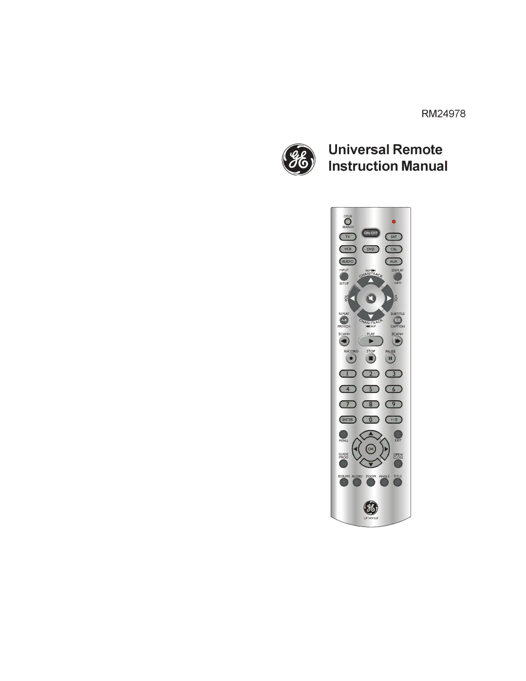 Jasco RM24978 instruction manual 