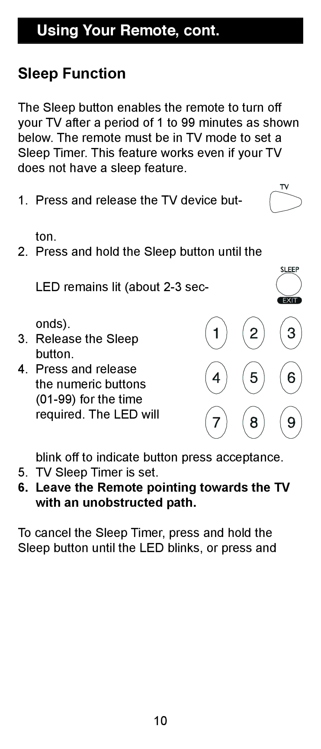 Jasco RM84911, RM24911 instruction manual Sleep Function 