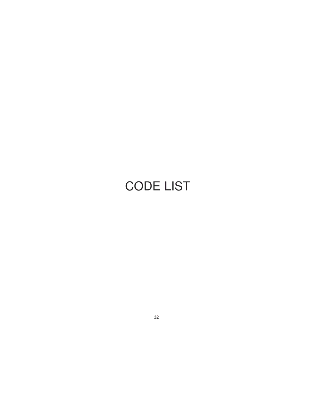 Jasco RM94903 instruction manual Code List 