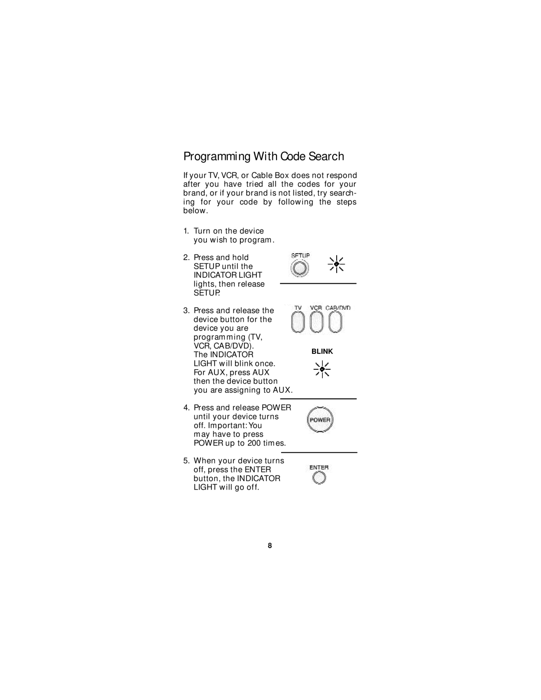 Jasco RM94904 instruction manual Programming With Code Search 