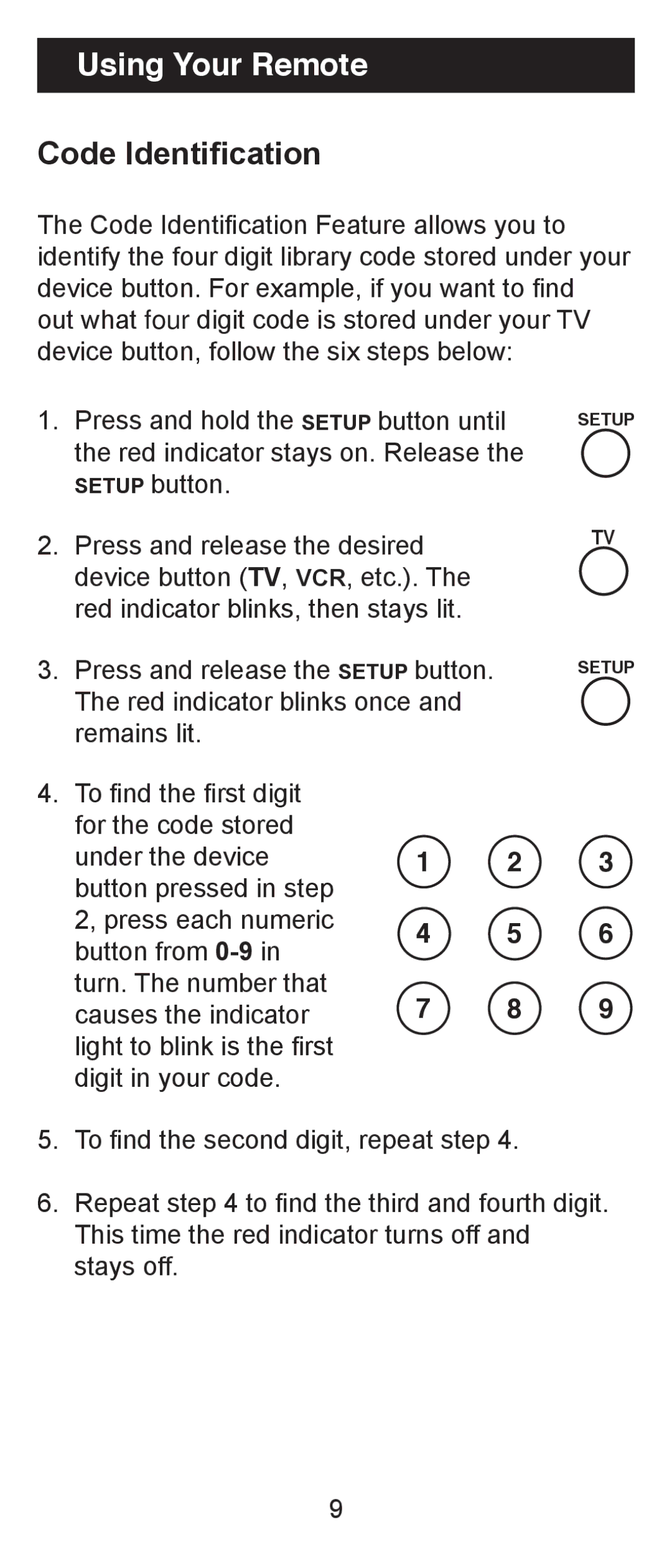 Jasco RM94931 instruction manual Using Your Remote, Code Identification 