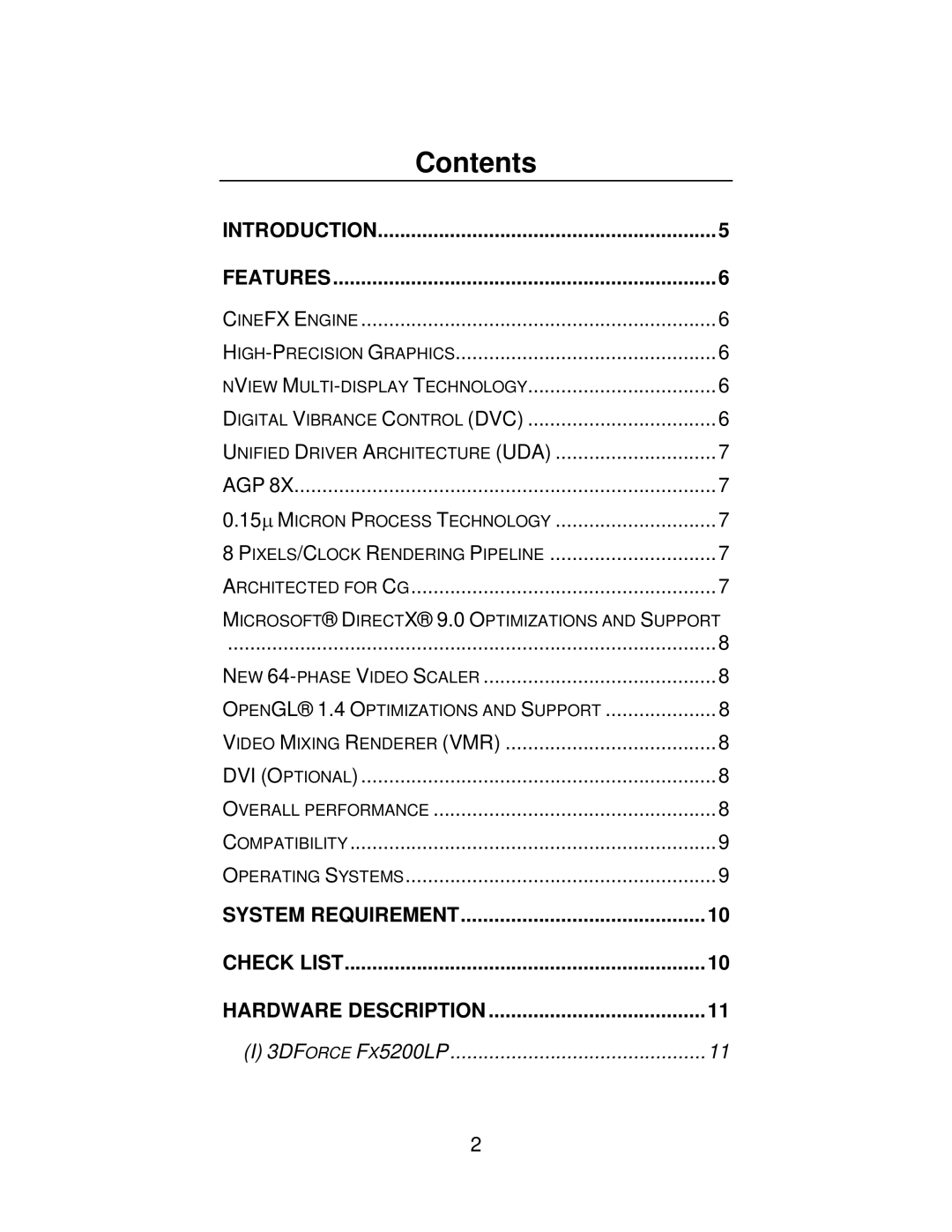 Jaton 5200 user manual Contents 