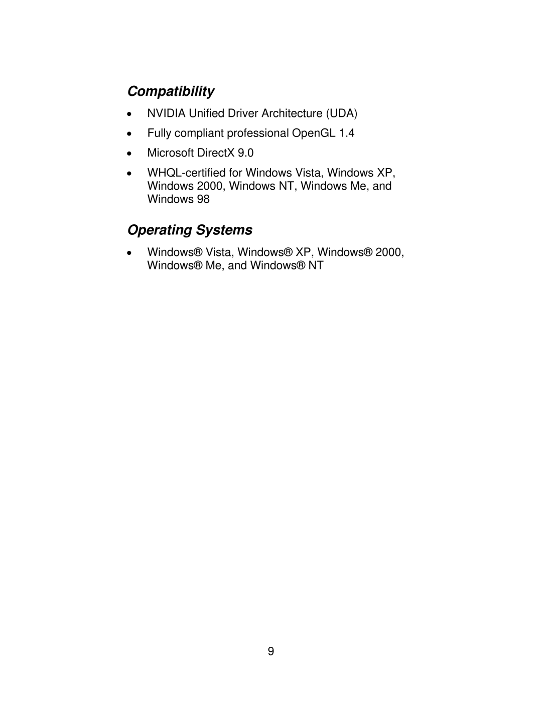 Jaton 5200 user manual Compatibility, Operating Systems 