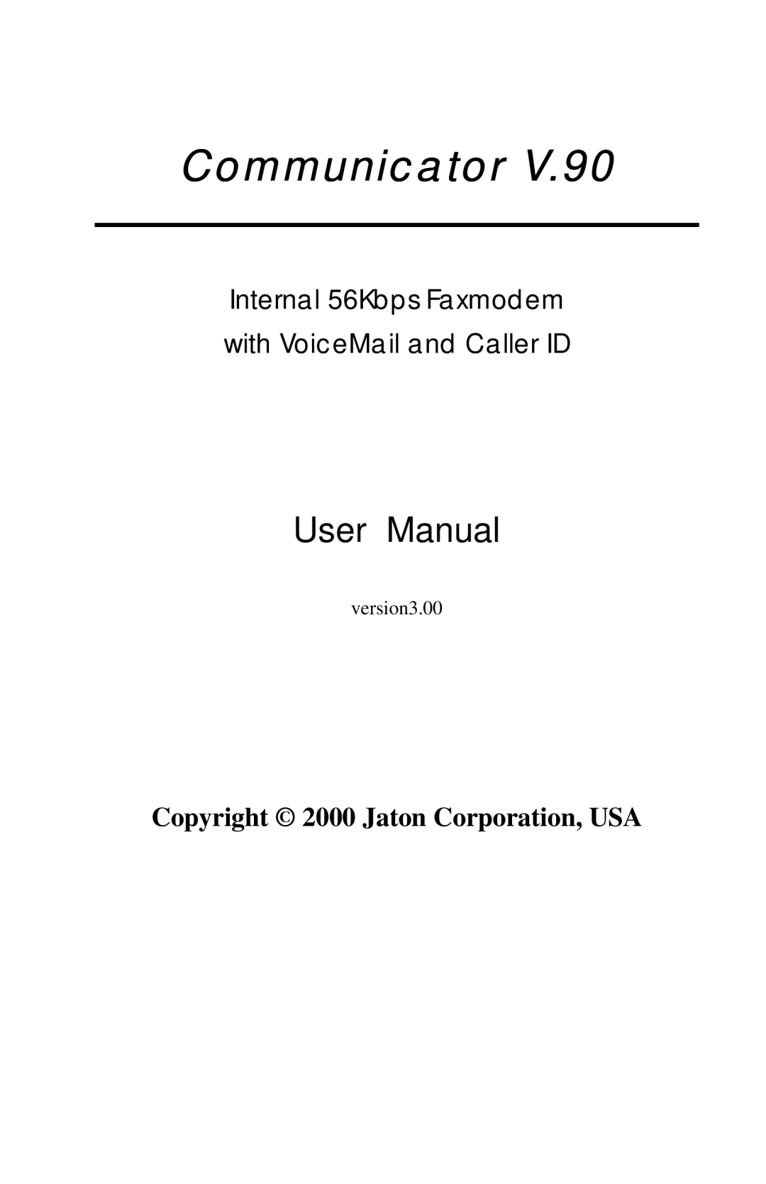 Jaton V.90 user manual Communicator 