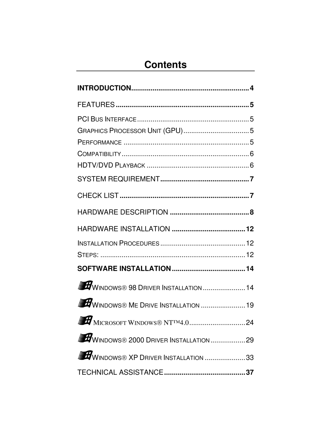 Jaton VIDEO208PCI64TWIN user manual Contents 