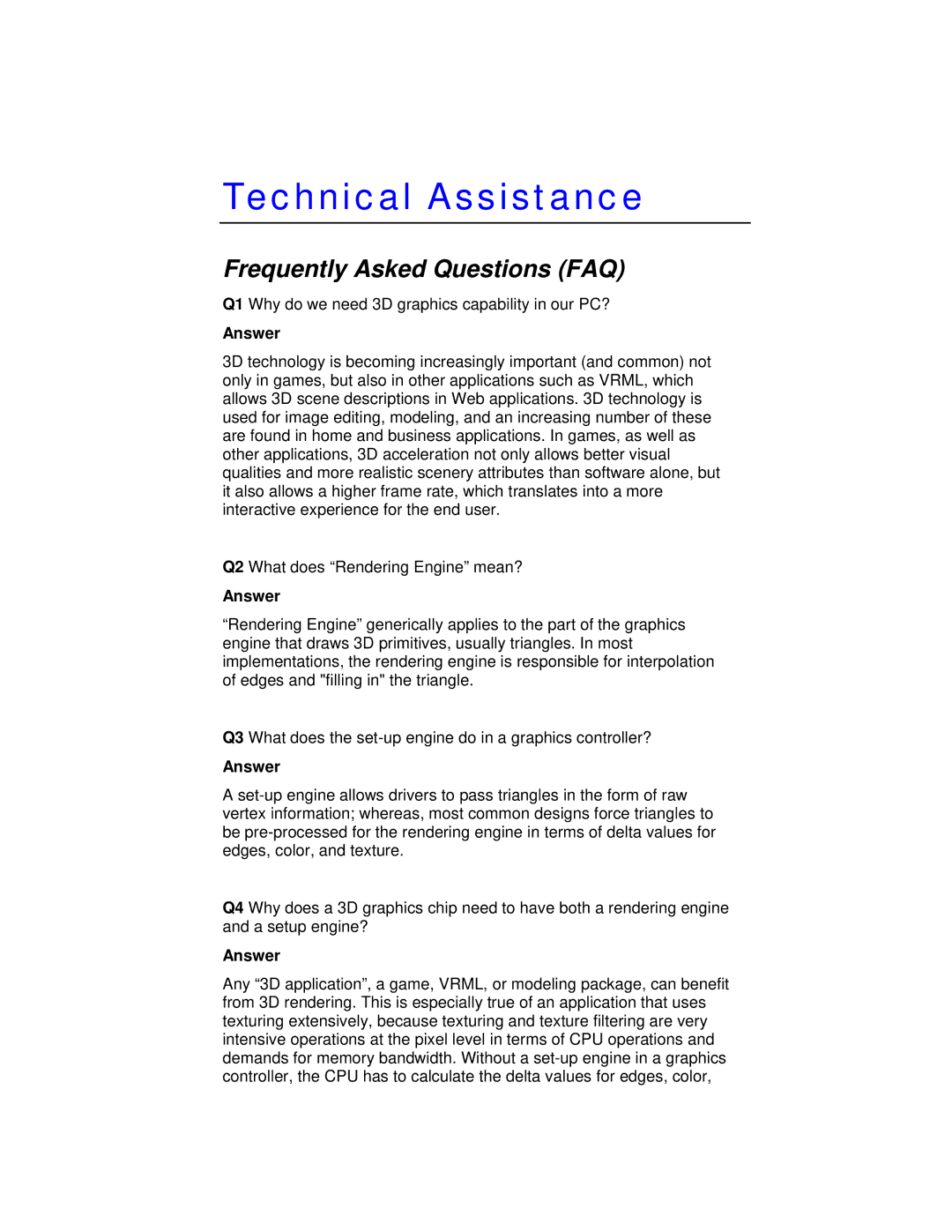 Jaton VIDEO208PCI64TWIN user manual Technical Assistance, Frequently Asked Questions FAQ 