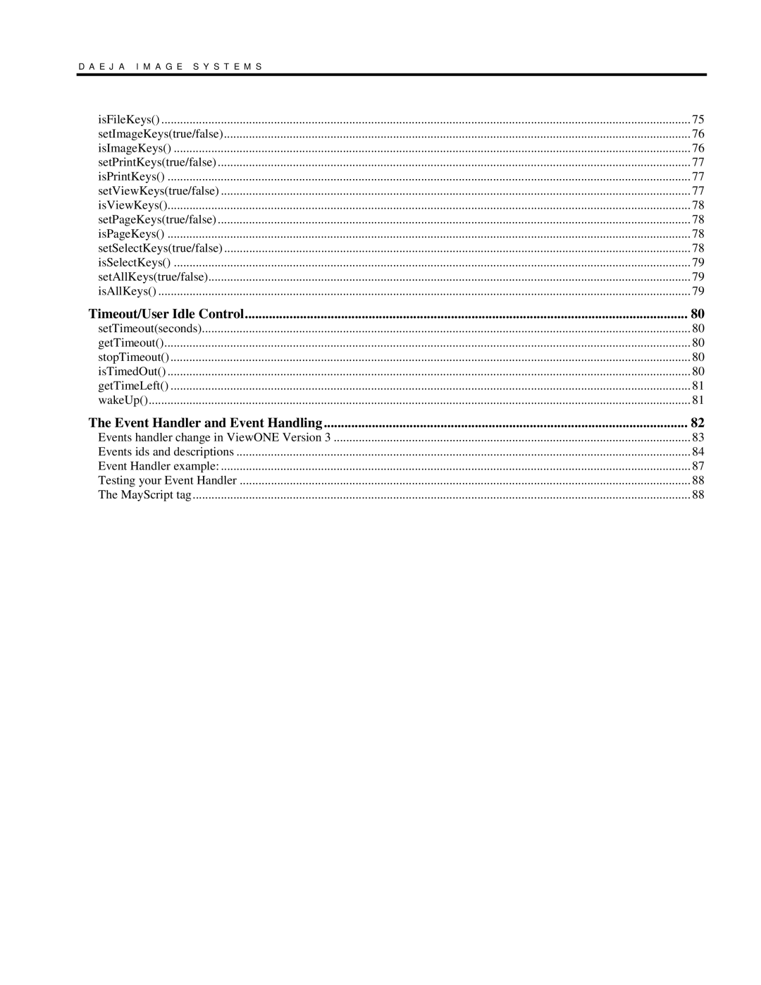 JAVA Tech VERSION 3.0 manual Timeout/User Idle Control 