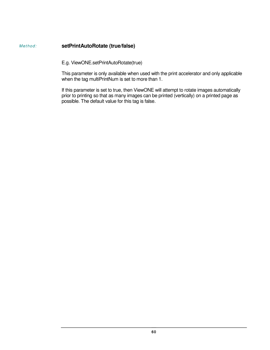 JAVA Tech VERSION 3.0 manual Method setPrintAutoRotate true/false 