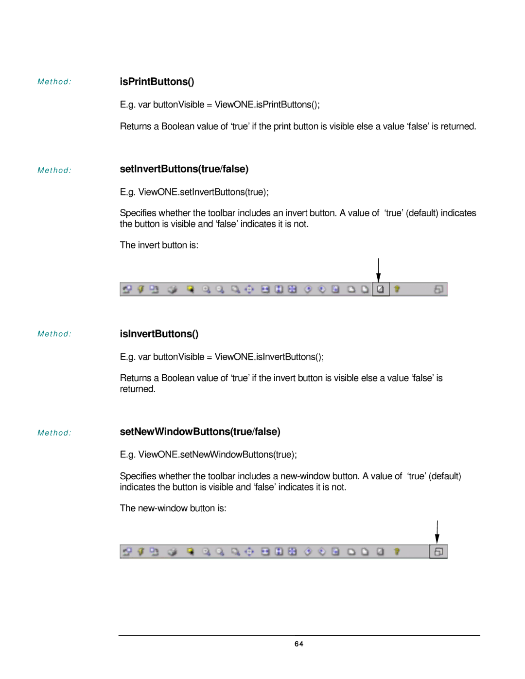 JAVA Tech VERSION 3.0 manual Method isPrintButtons, SetInvertButtonstrue/false, IsInvertButtons 