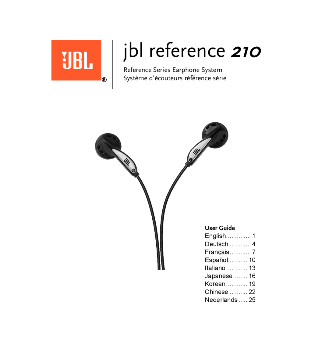 JBL 210 manual Jbl reference 