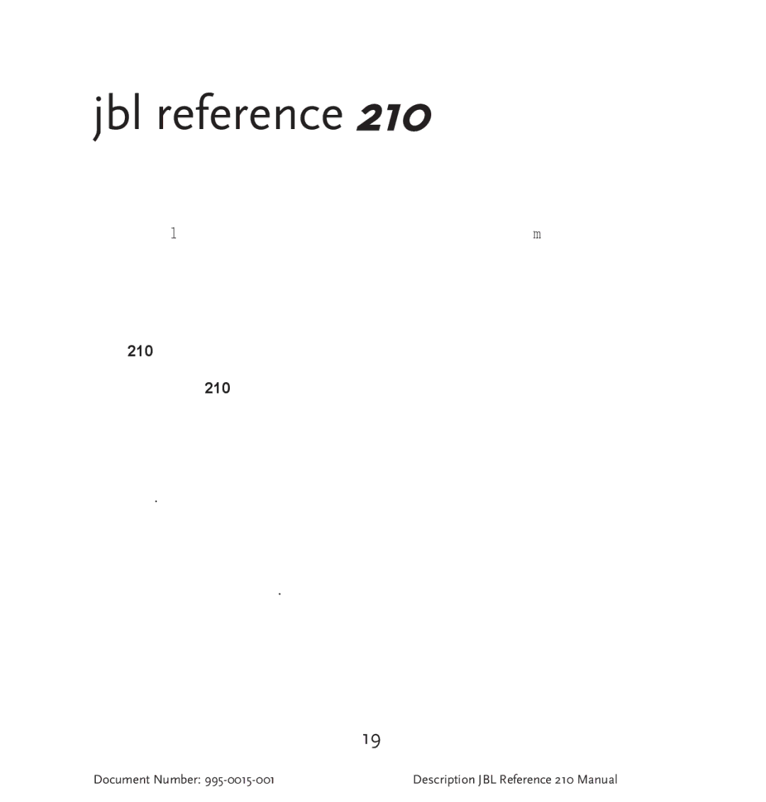 JBL 210 manual 안전 지침 