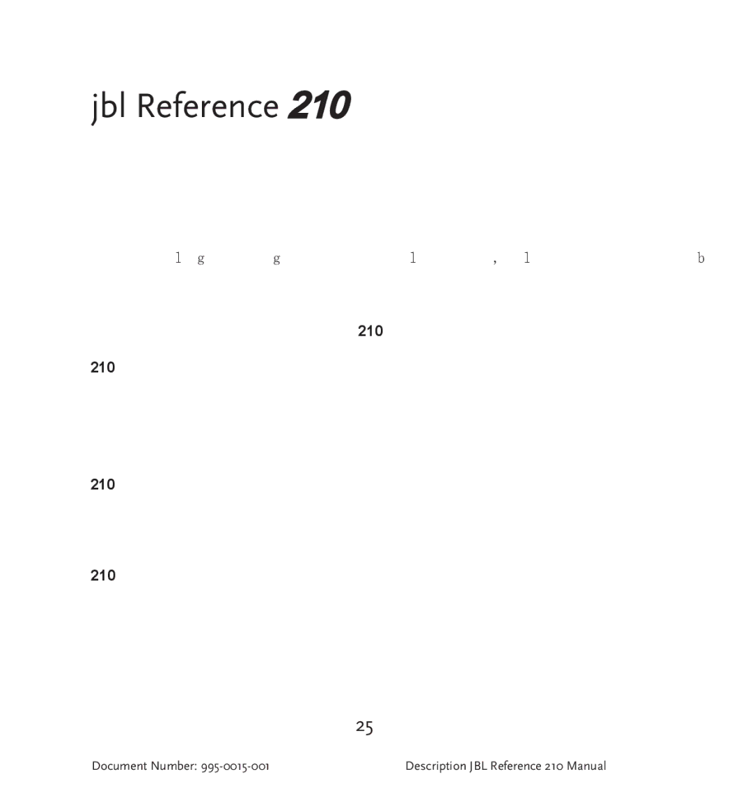 JBL 210 manual Veiligheidsinstructies 