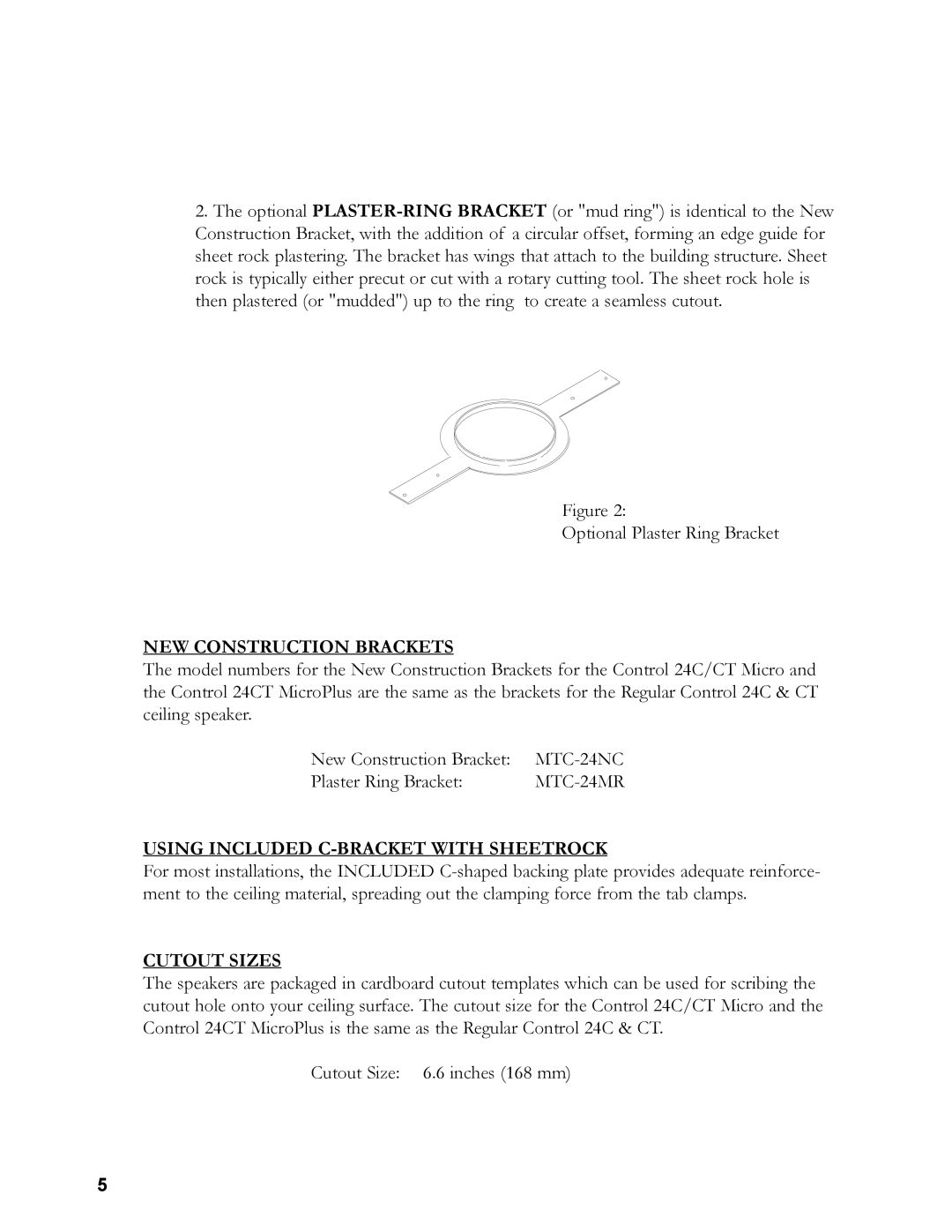 JBL 24C/CT owner manual NEW Construction Brackets 