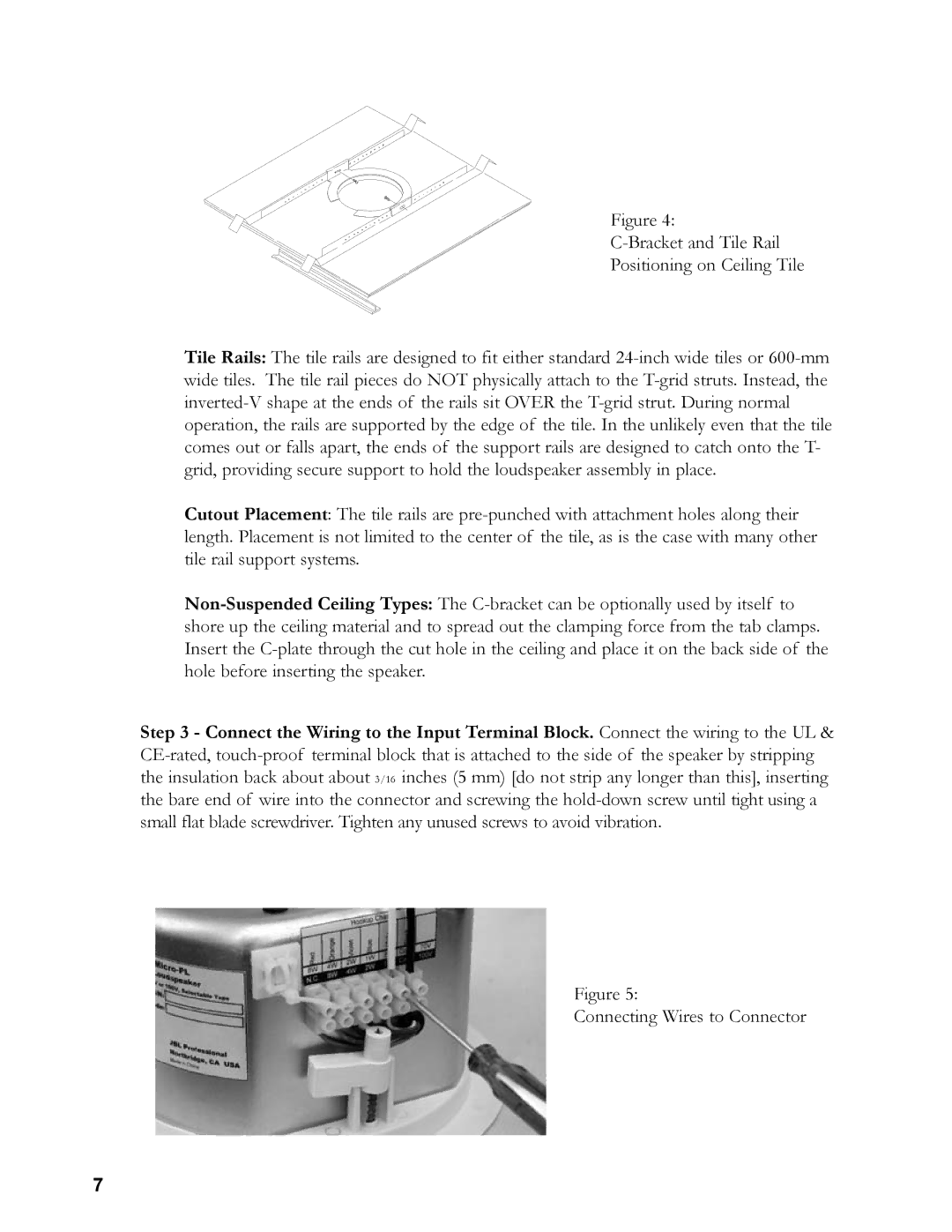 JBL 24C/CT owner manual Connecting Wires to Connector 