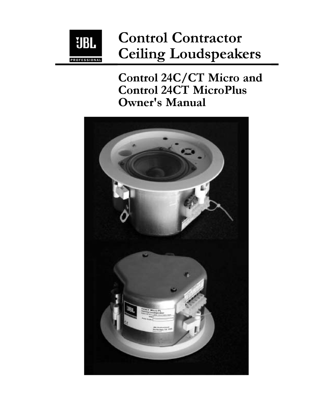 JBL 24C/CT owner manual Control Contractor Ceiling Loudspeakers 