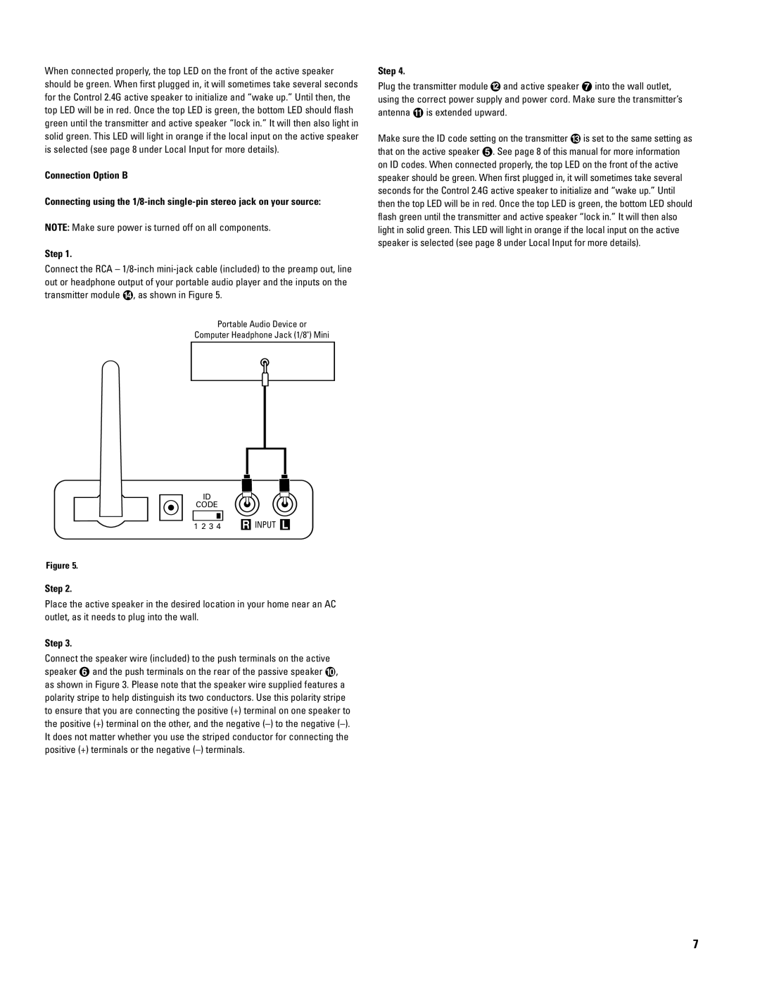 JBL 2.4G manual Connection Option B 