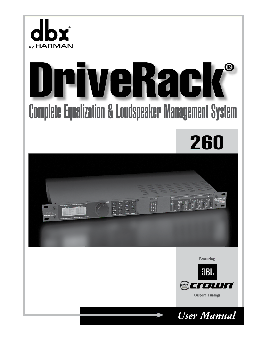 JBL 260 user manual DriveRack 