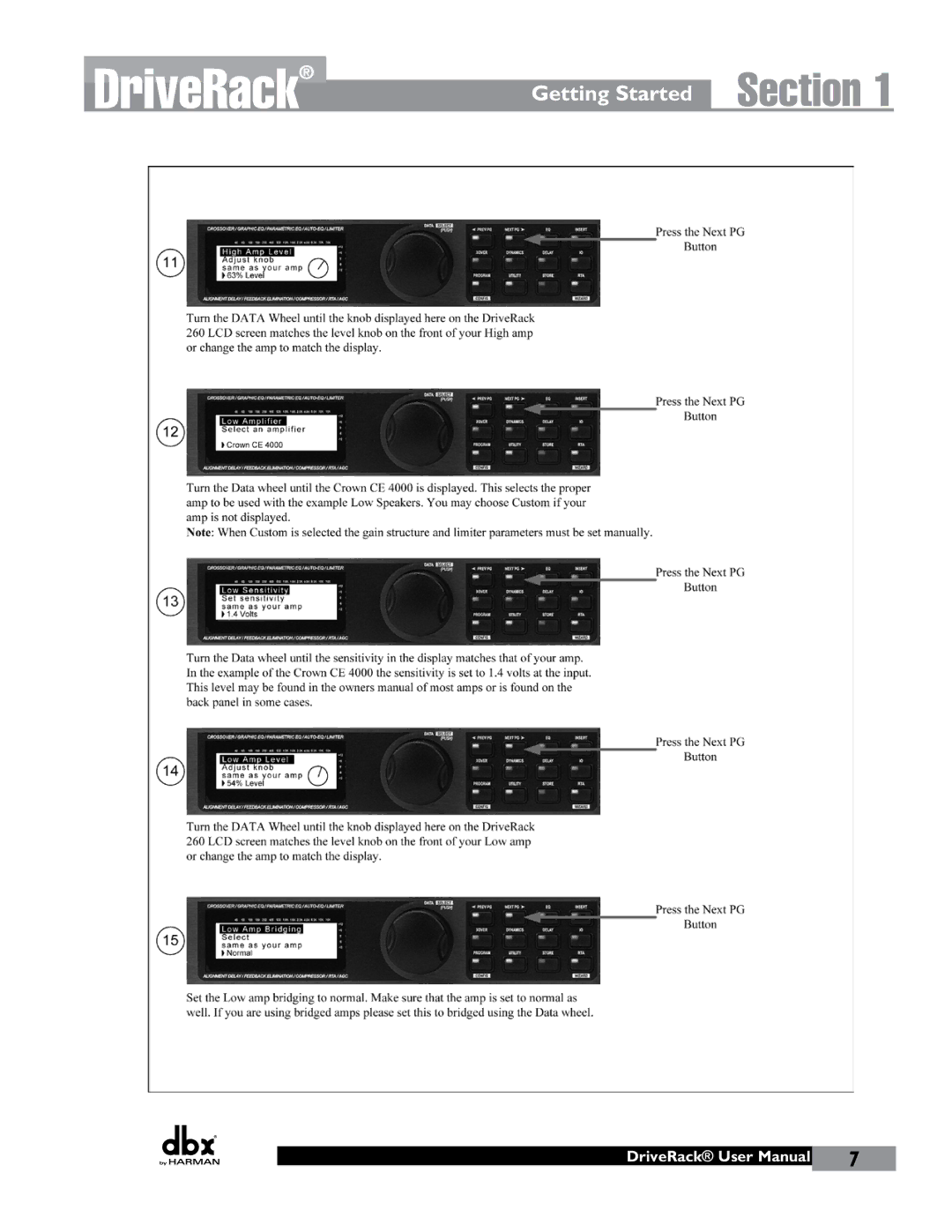 JBL 260 user manual DriveRack 