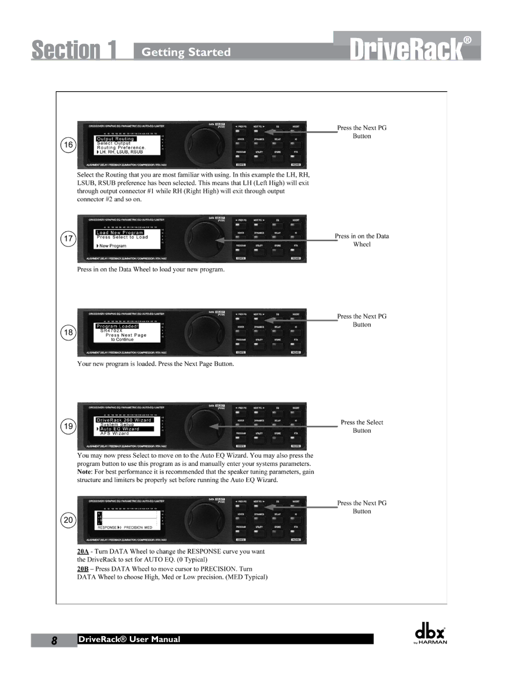 JBL 260 user manual DriveRack 