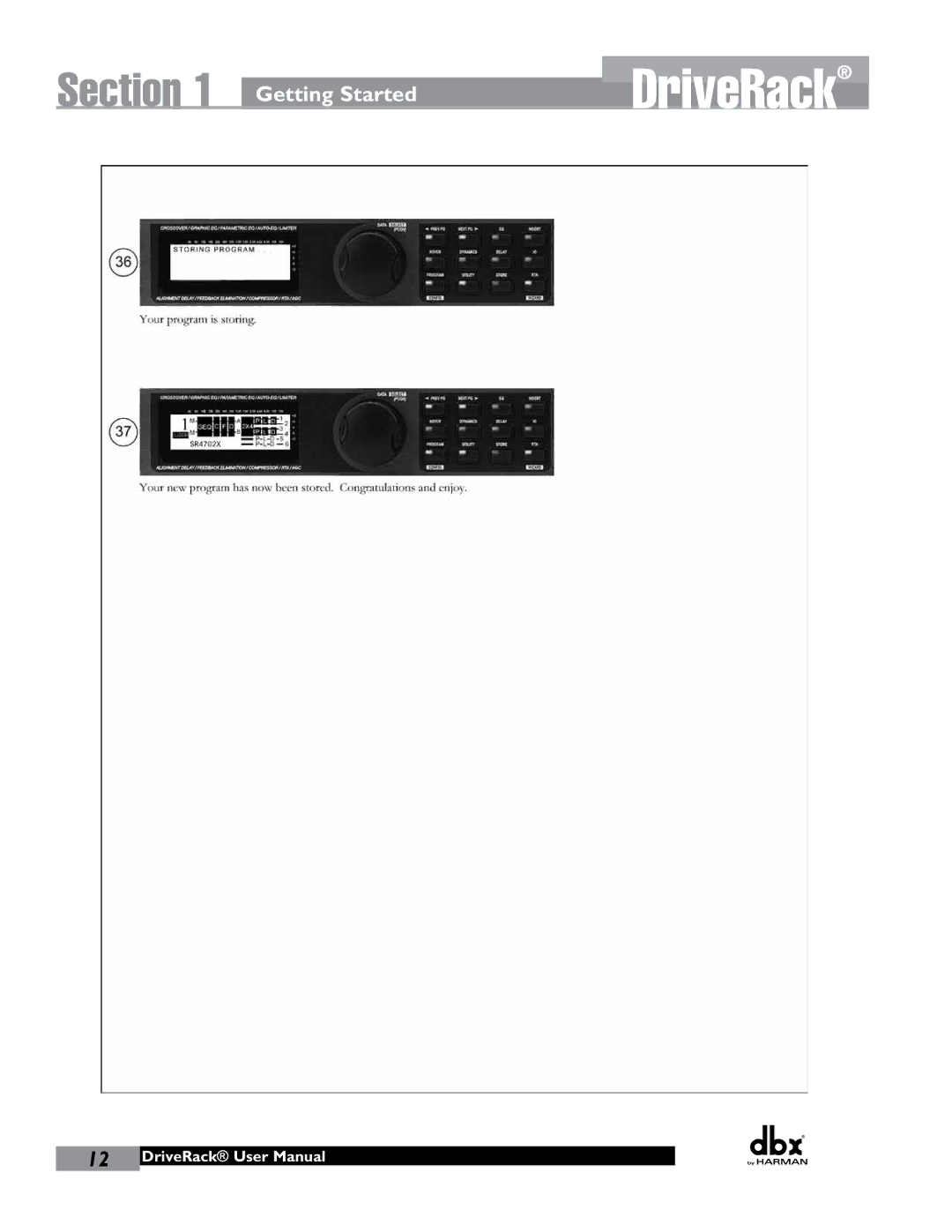 JBL 260 user manual DriveRack 