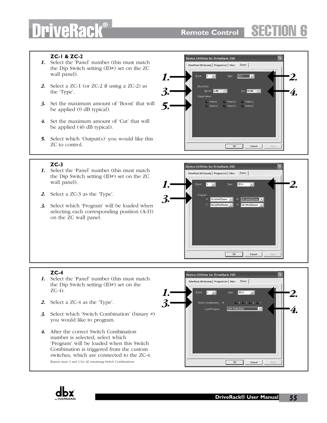 JBL 260 user manual ZC-1 & ZC-2 