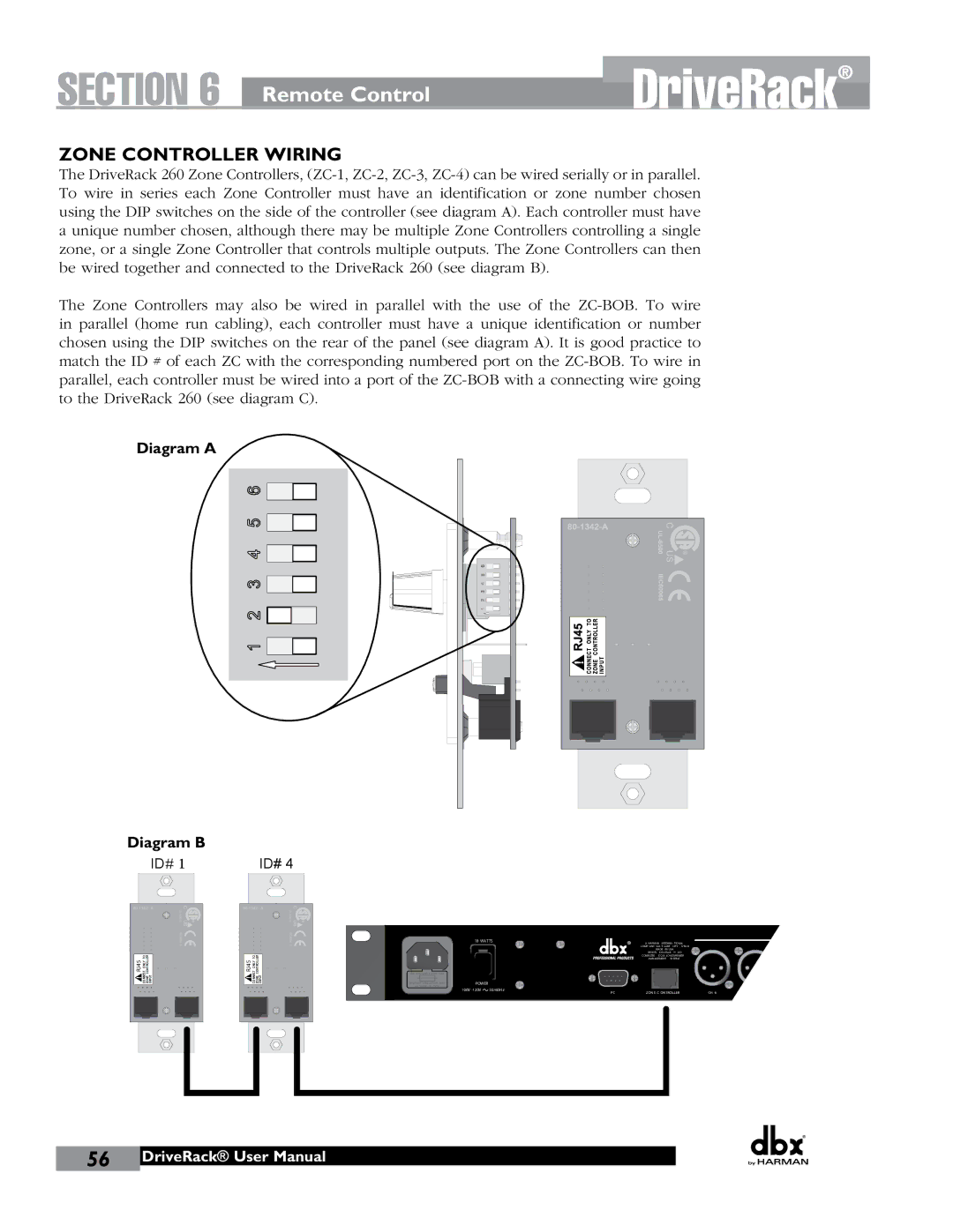 JBL 260 user manual Zone Controller Wiring 