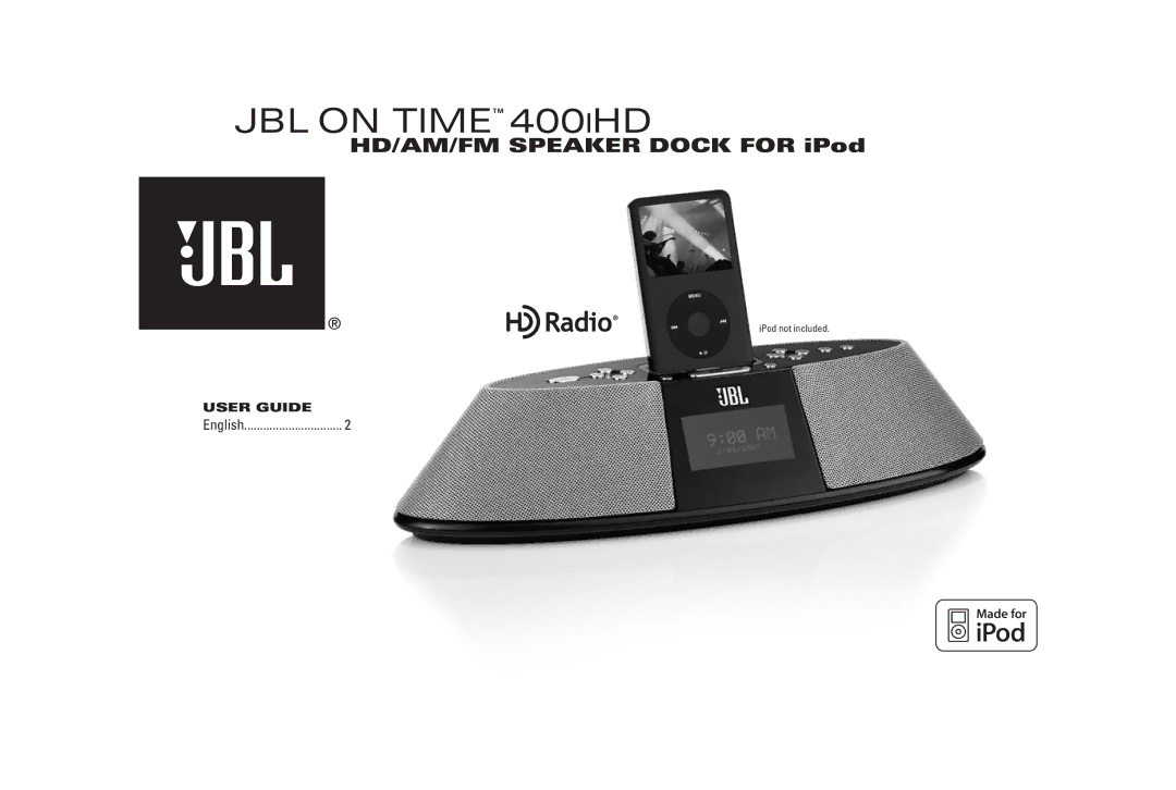 JBL 400IHD manual Jbl On Time 400iHD, User Guide 