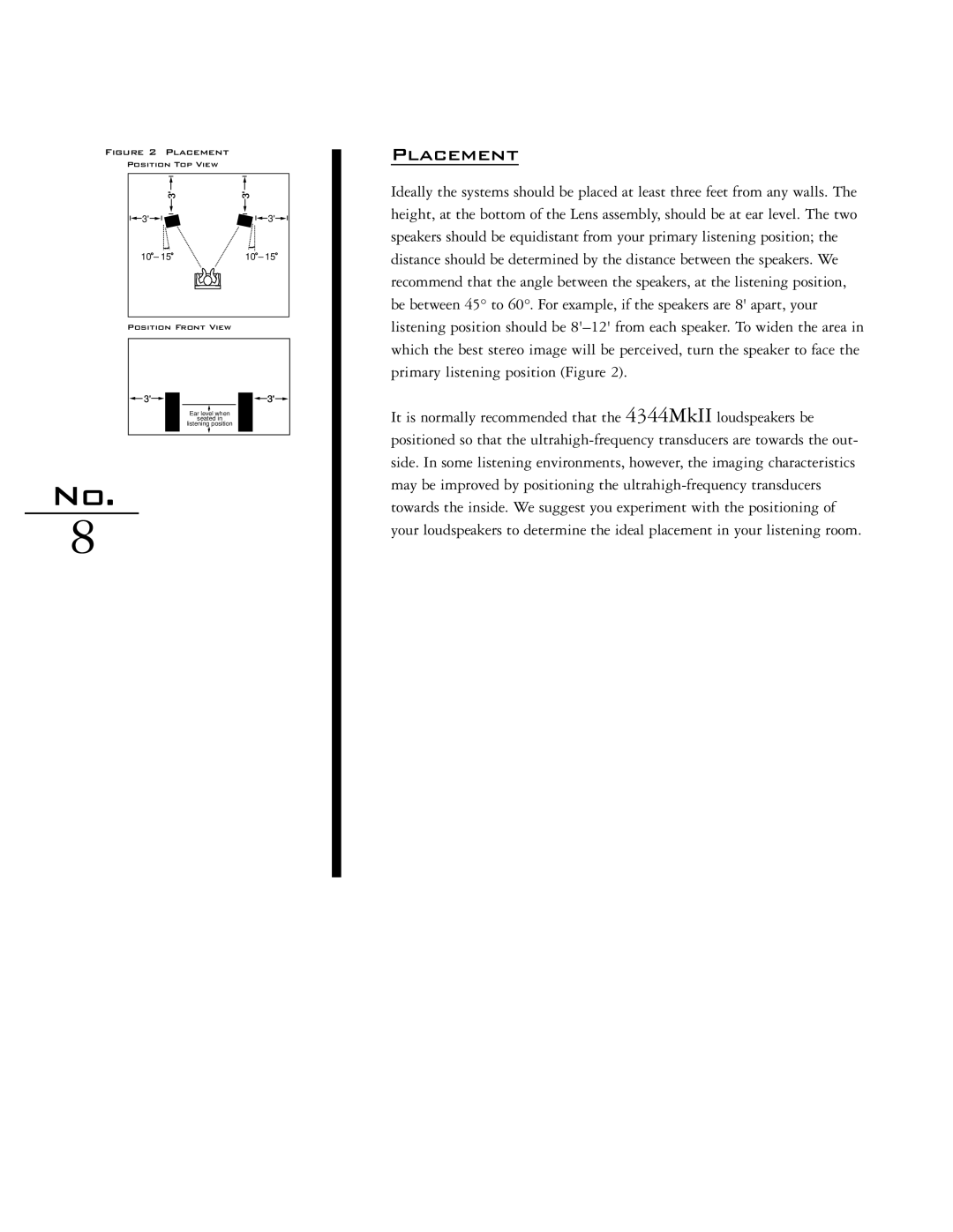 JBL 4344MKII manual Placement 